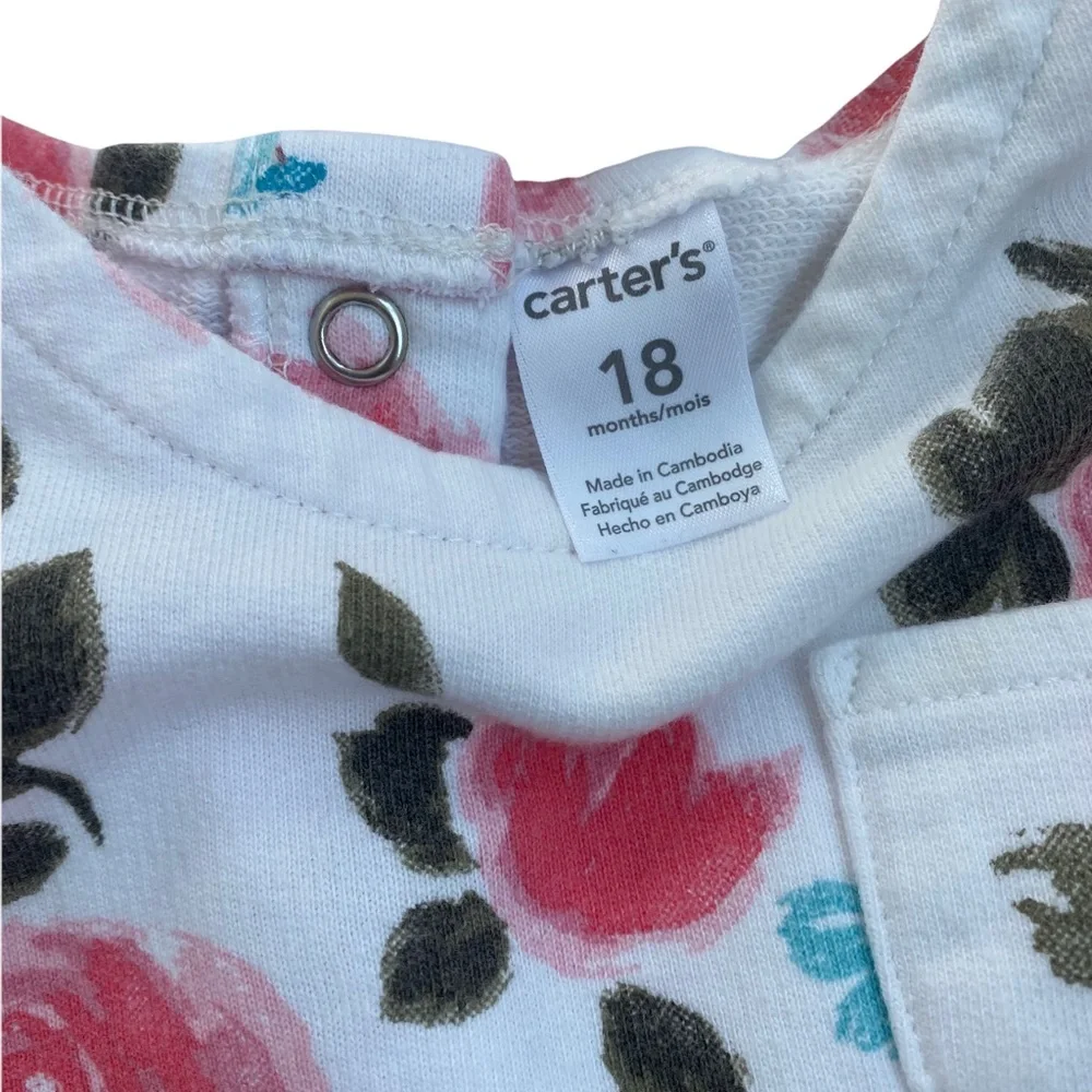 CARTER’S Little Girl Top with Diaper Cover and Floral Top LUCKY Leggings  18 mth - Picture 7 of 9